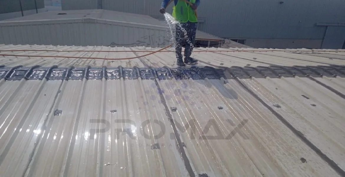 Power Economy - metal roof waterproofing project by Promax in Dubai, UAE